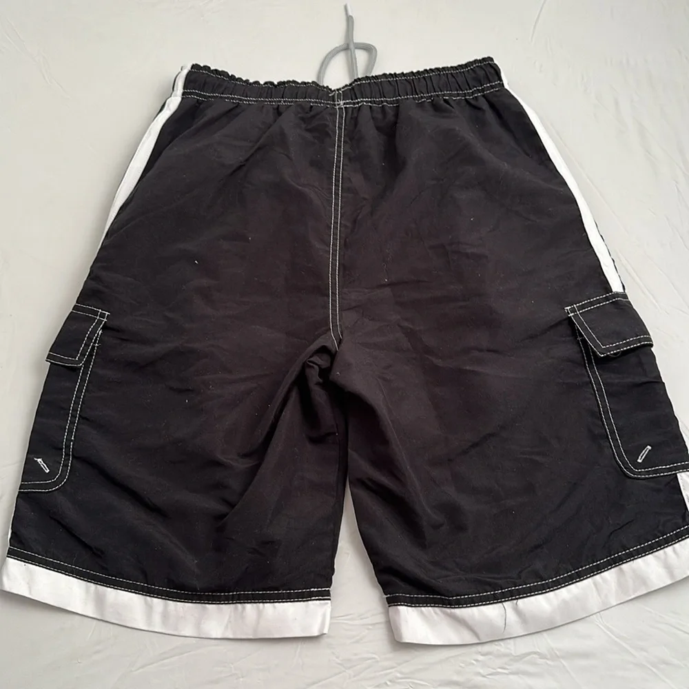 Hanalei Bay black and white mesh lined swim trunks
